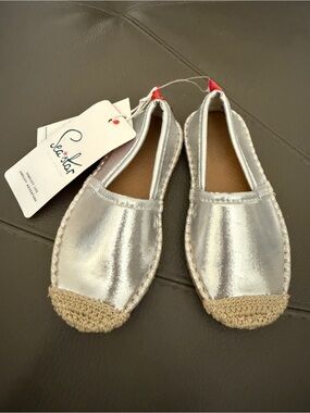 Toddler girl 9T Silver Espadrilles water wear Janie and Jack sea star